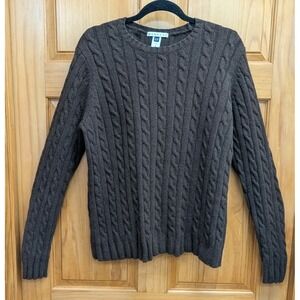 Gap Stretch Women's XL Sweater Brown Cable Knit Long Sleeves Long Sleeves